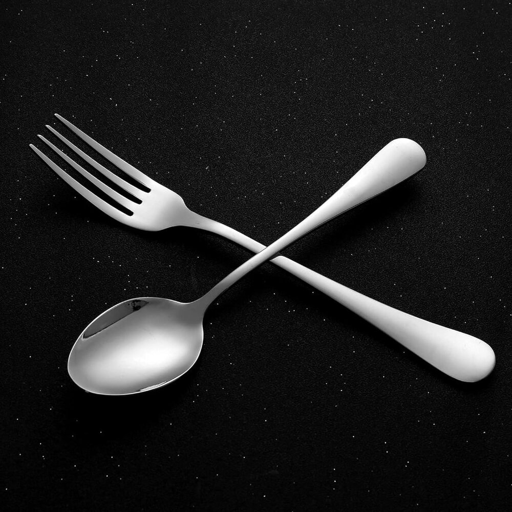 Stainless Steel Silverware Set Silver